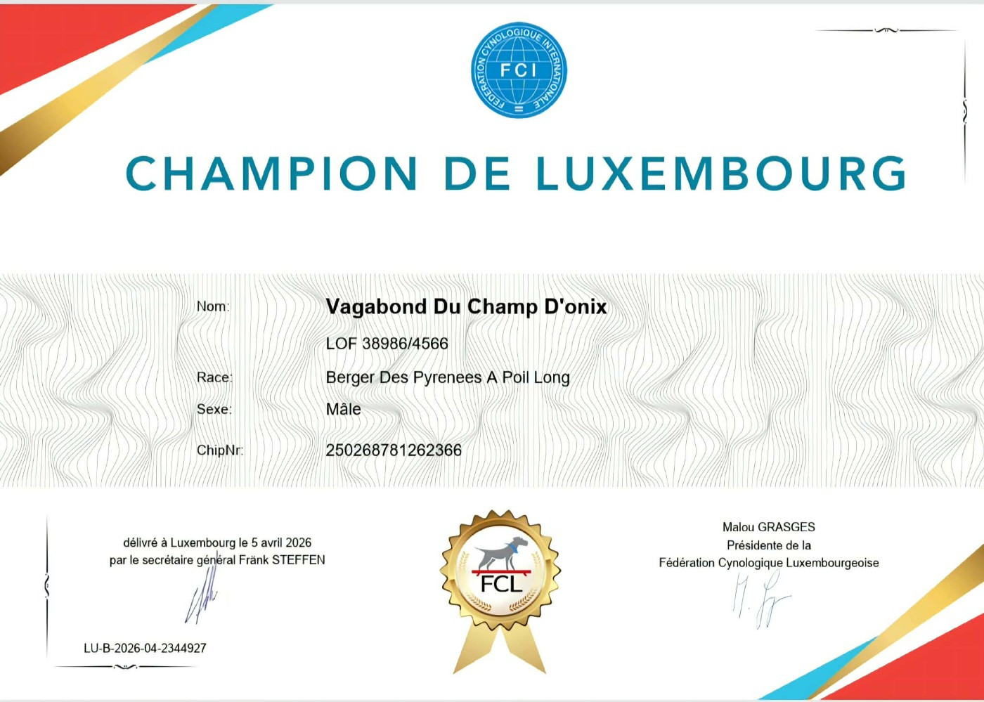 1 brevet de RU et 2 champions du Luxembourg en 1 we